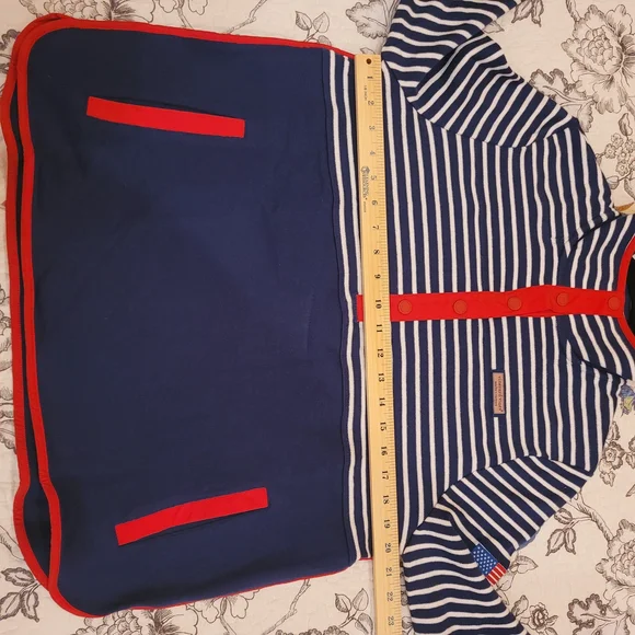 Vineyard Vines Snap Placket Shep Pullover Red White And Blue-Sz Large - Picture 7 of 9